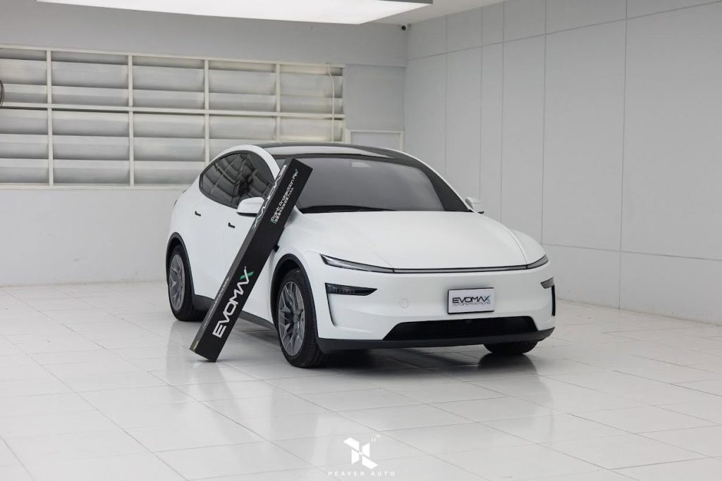Tesla Model YL ติดฟิล์ม PPF ด้าน EVOMAX 75Matte รอบคัน
