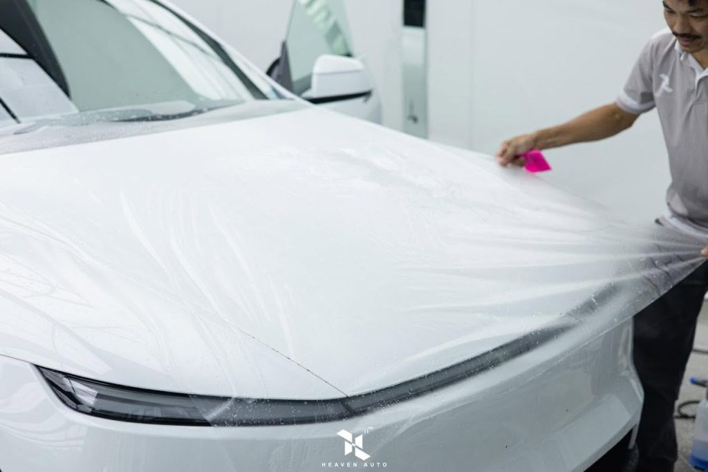 รายละเอียดงานฟิล์มกันรอย Tesla Model YL โดย Heaven Auto Thailand